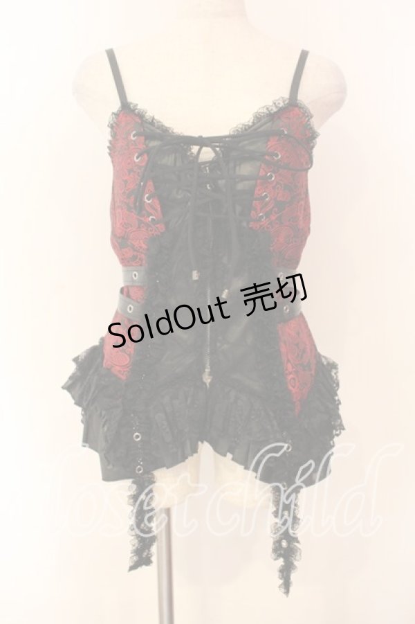 画像1: Qutie Frash / コルセットキャミ  レッド O-25-12-30-076-QU-TO-OW-OS (1)