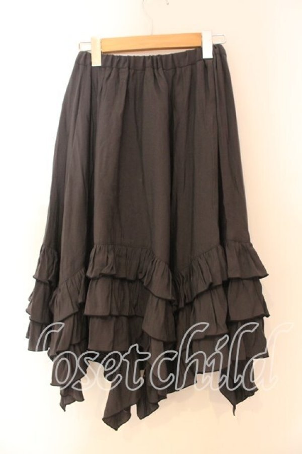 画像2: BPN / イレヘムフレアーフリルスカート M チャコール O-25-12-30-079-GO-SK-IG-OS (2)