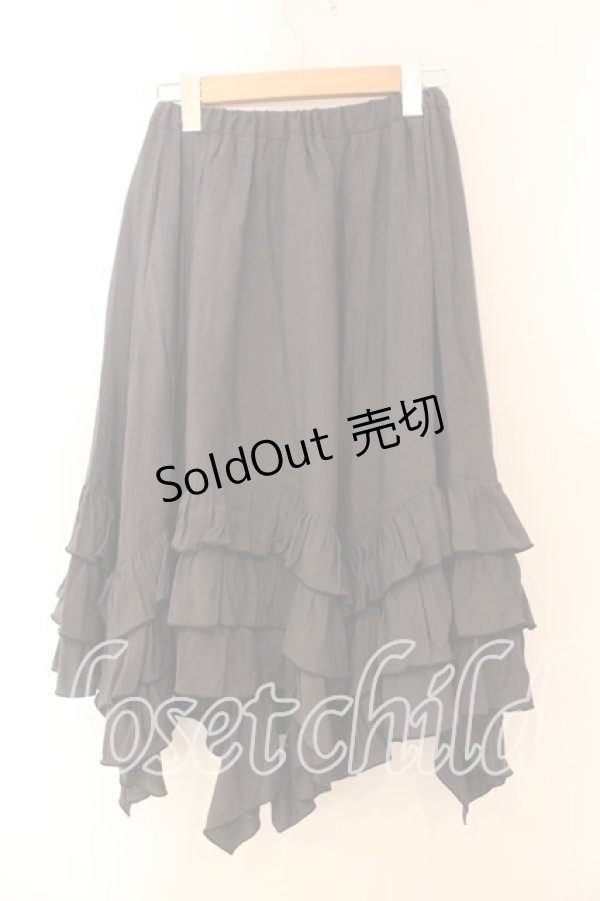 画像2: BPN / イレヘムフレアーフリルスカート M チャコール O-25-12-30-079-GO-SK-IG-OS (2)
