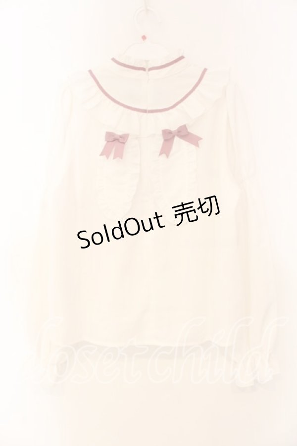 画像2: Amavel / 雪うさぎのチャイナブラウス  シロ×ピンク O-25-12-30-082-CA-BL-IG-OS (2)