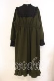 画像3: DearMyLove / クロス刺繍シスターワンピース 3L カーキグリーン O-25-12-30-088-EL-OP-OW-OS (3)