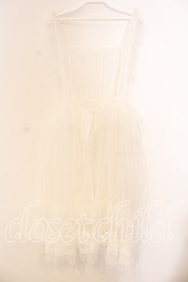 画像4: FLC / 星名桜子 hsチュールエプロンジャンスカ 3L シロ O-25-12-30-090-0-OP-OW-OS (4)