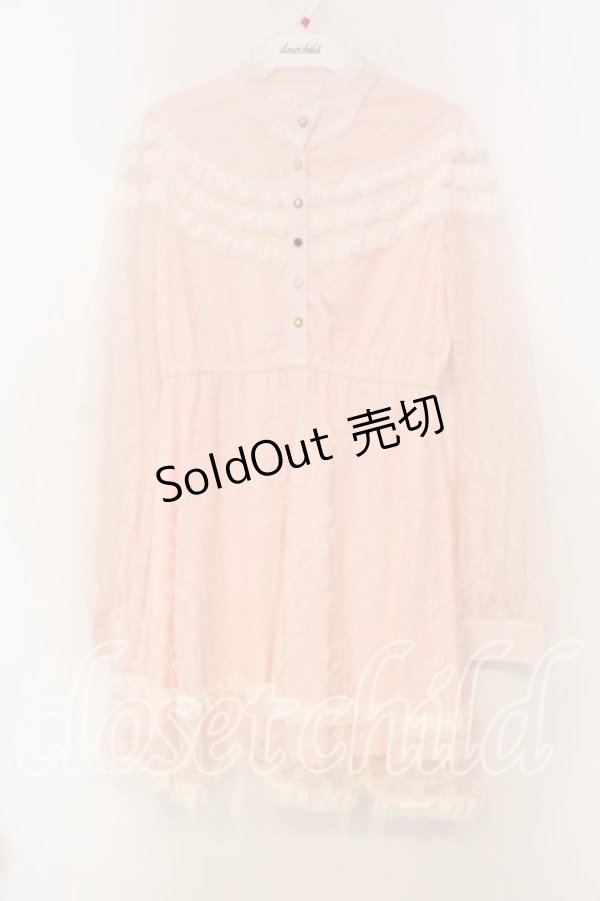 画像1: Swankiss / 総レース長袖ワンピース F ピンク O-25-12-30-008-CA-OP-YM-OS (1)
