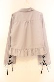 画像3: axes femme POETIQUE / レースアップデザインブラウス M グレー O-25-12-30-093-AX-BL-OW-OS (3)
