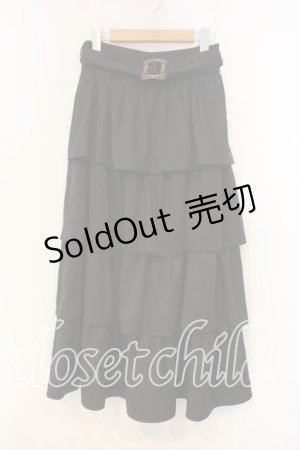 画像: axes femme / ボリュームティアードスカート F クロ O-25-12-30-094-AX-SK-OW-OS