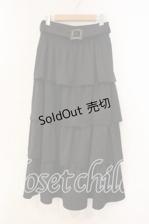 画像1: axes femme / ボリュームティアードスカート F クロ O-25-12-30-094-AX-SK-OW-OS (1)