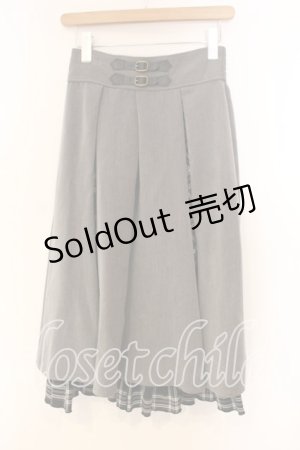 画像: axes femme / チェック切替ベルト付スカート F グレー O-25-12-30-095-AX-SK-OW-OS