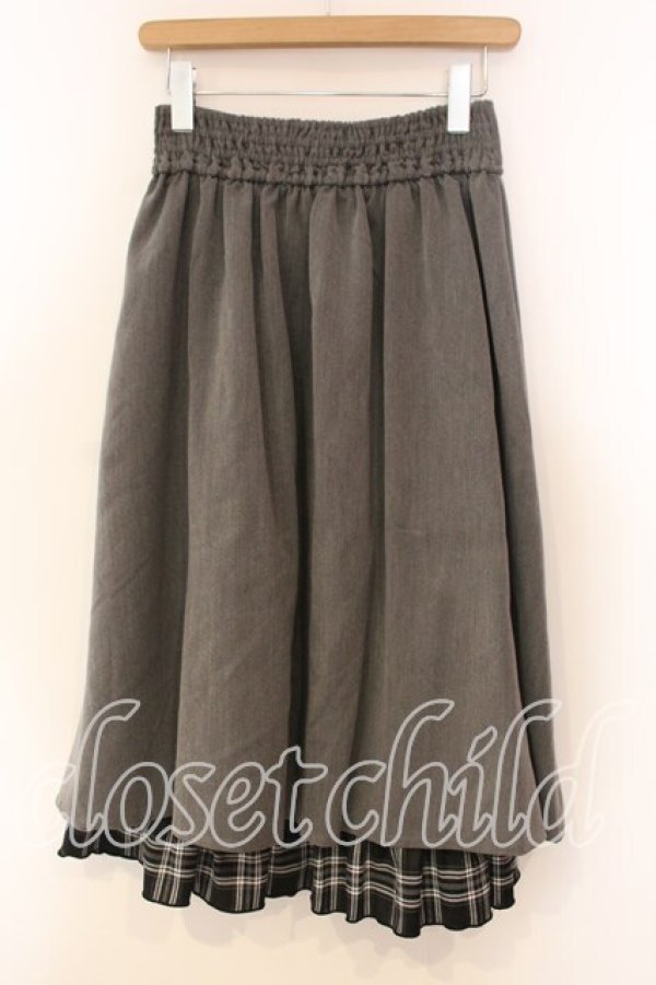 画像2: axes femme / チェック切替ベルト付スカート F グレー O-25-12-30-095-AX-SK-OW-OS (2)