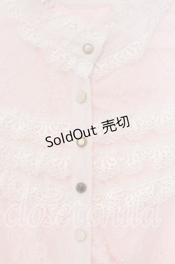 画像2: Swankiss / 総レース長袖ワンピース F ピンク O-25-12-30-008-CA-OP-YM-OS (2)