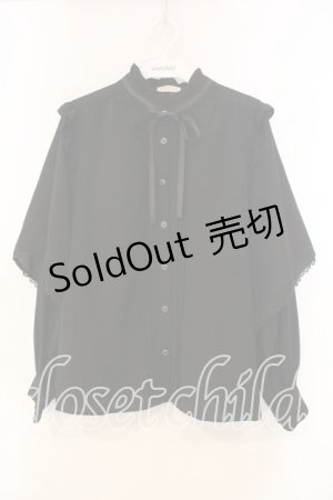 画像: axes femme / レイヤードフレア袖ブラウス F クロ O-25-12-30-097-AX-BL-OW-OS