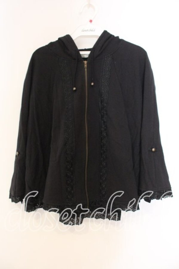 画像1: axes femme / ケープ風ZIPパーカー M クロ O-25-12-30-103-AX-TO-OW-OS (1)