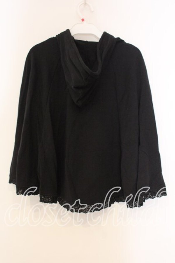 画像2: axes femme / ケープ風ZIPパーカー M クロ O-25-12-30-103-AX-TO-OW-OS (2)