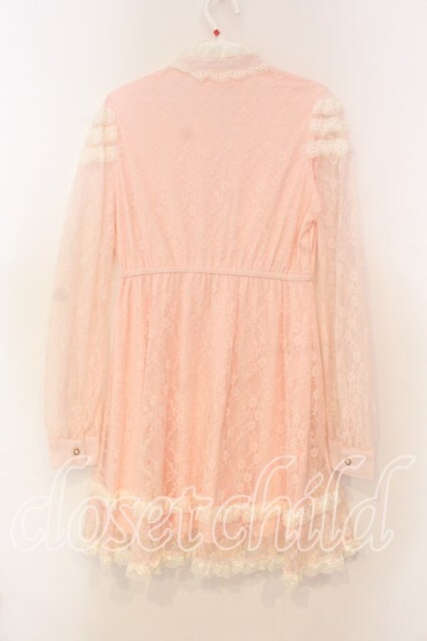 画像4: Swankiss / 総レース長袖ワンピース F ピンク O-25-12-30-008-CA-OP-YM-OS (4)