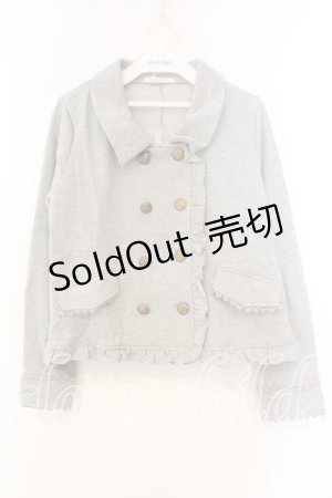 画像: axes femme / フリルライダース風カットカーデ M グレー O-25-12-30-108-AX-TO-OW-ZT362