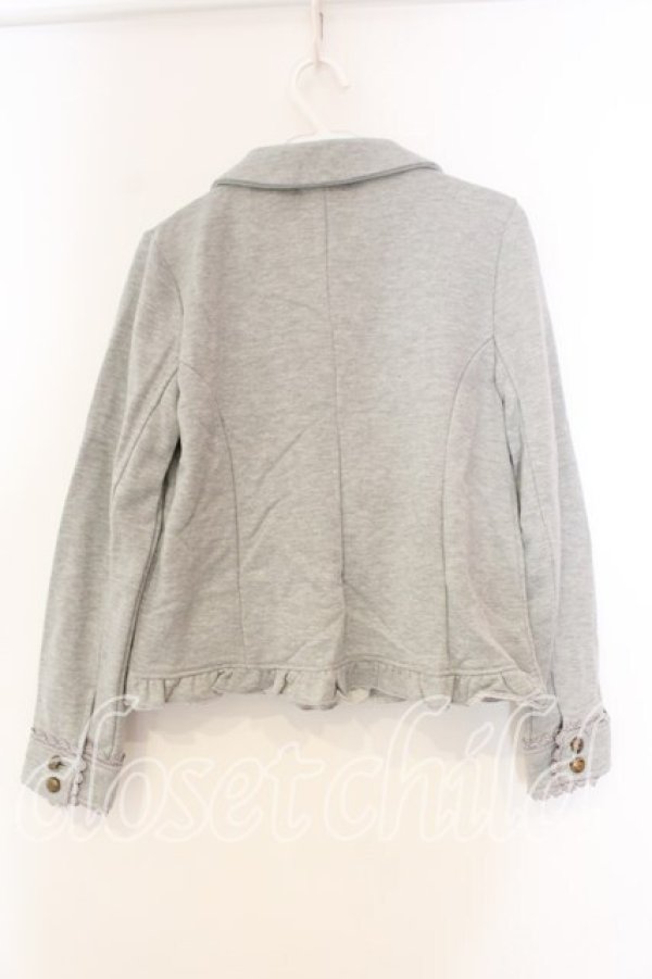 画像2: axes femme / フリルライダース風カットカーデ M グレー O-25-12-30-108-AX-TO-OW-OS (2)