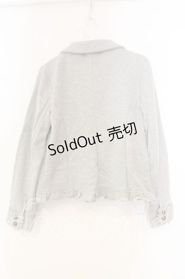 画像2: axes femme / フリルライダース風カットカーデ M グレー O-25-12-30-108-AX-TO-OW-ZT362 (2)