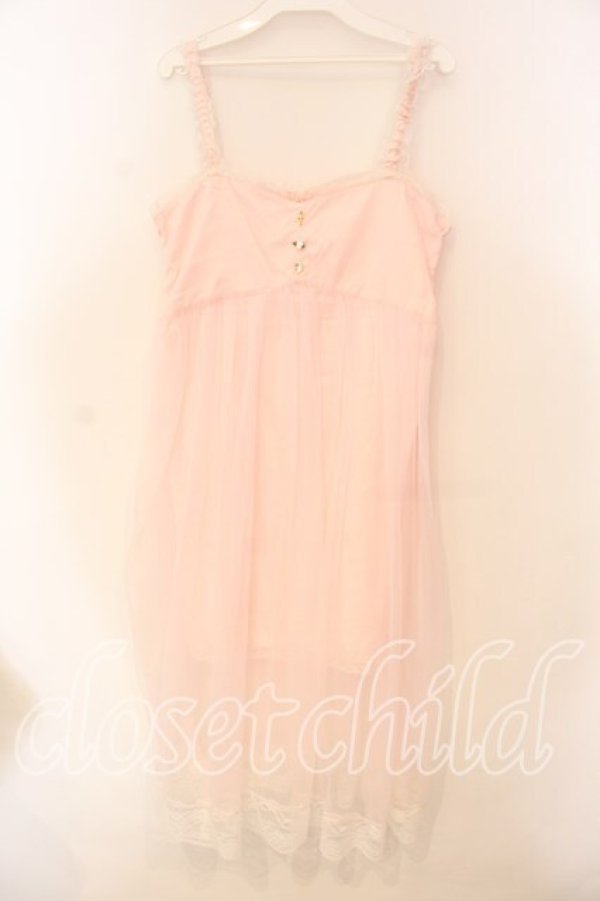 画像1: Swankiss / 重ねシフォンレースアップワンピース  ピンク O-25-12-30-009-CA-OP-YM-OS (1)