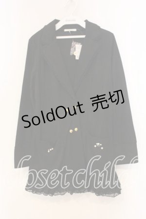 画像: axes femme / Wボタンロングテーラーカーディガン M クロ O-25-12-30-111-AX-TO-OW-OS