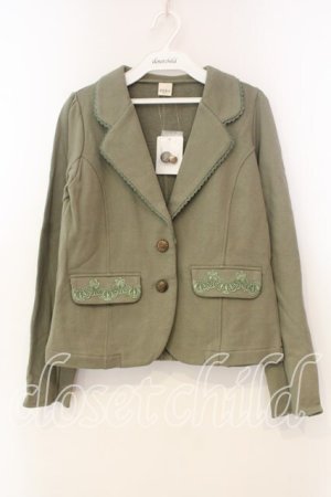 画像: axes femme / ポケット刺繍カットジャケット M グリーン O-25-12-30-113-AX-TO-OW-ZT0104P