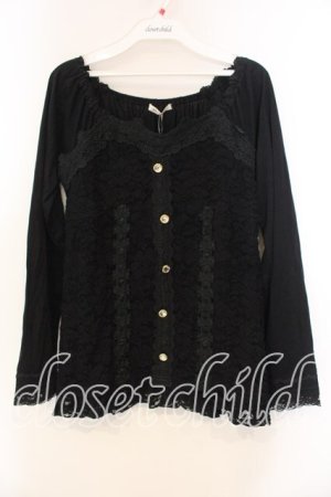 画像: axes femme / 総レースビスチェ風プルオーバー M クロ O-25-12-30-118-AX-TO-OW-OS