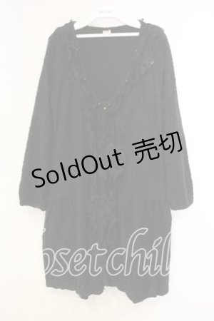 画像: axes femme / 前たてレースカーディガン M クロ O-25-12-30-120-AX-TO-OW-OS