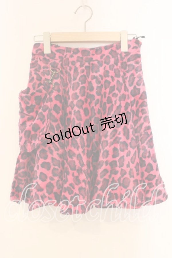 画像1: ALGONQUINS / ポーチ付きレオパード起毛スカート  ピンク O-25-12-30-121-AL-SK-OW-OS (1)
