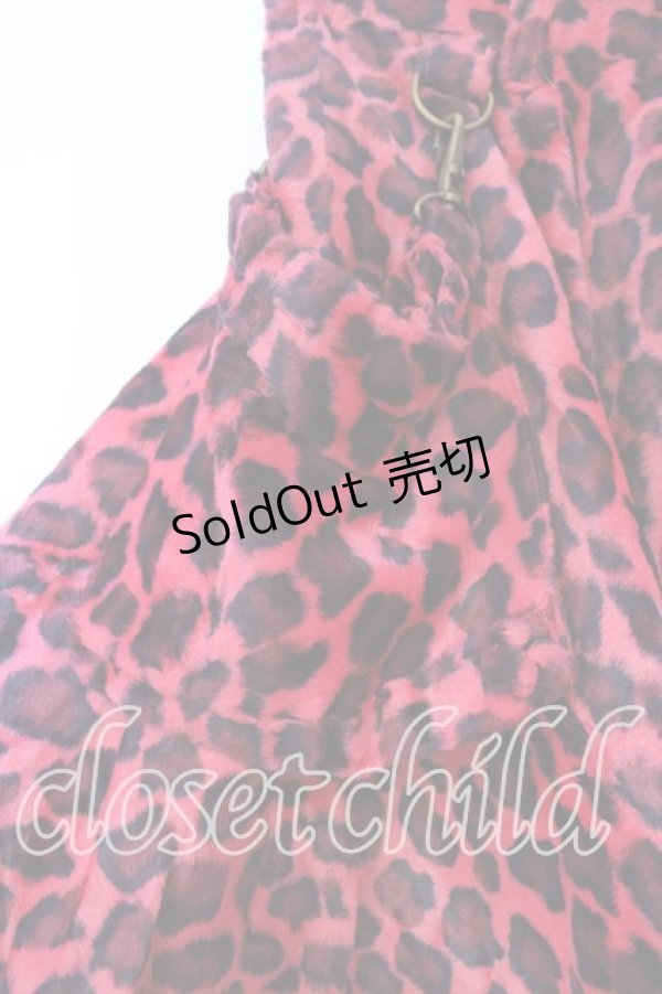 画像2: ALGONQUINS / ポーチ付きレオパード起毛スカート  ピンク O-25-12-30-121-AL-SK-OW-OS (2)