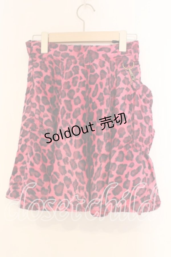 画像3: ALGONQUINS / ポーチ付きレオパード起毛スカート  ピンク O-25-12-30-121-AL-SK-OW-OS (3)