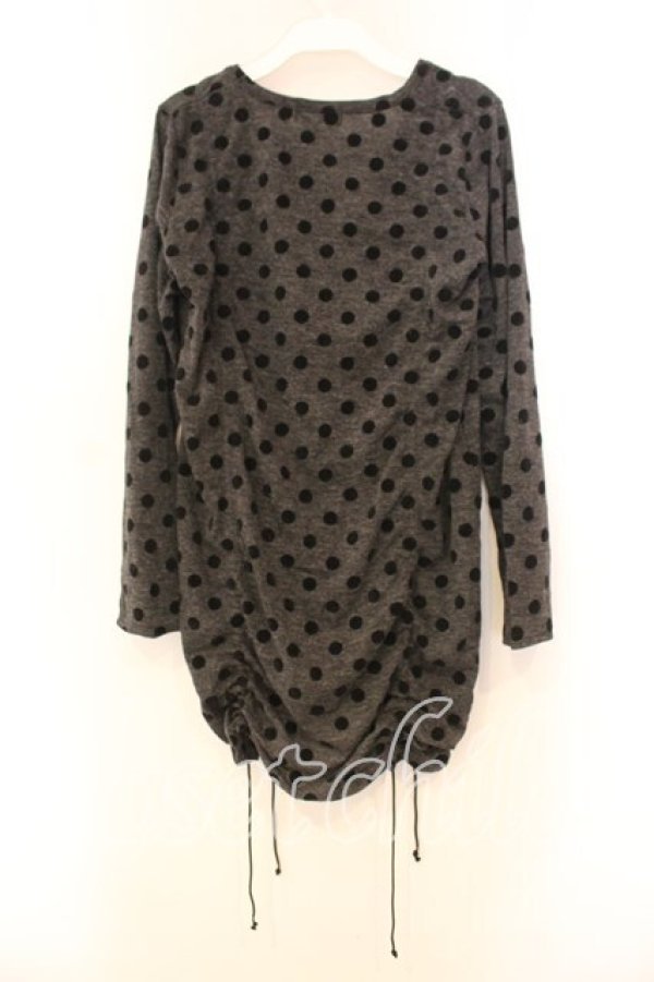 画像2: PEACE NOW / ドットギャザーカーディガン M ブラック O-25-12-30-123-PU-TO-OW-OS (2)