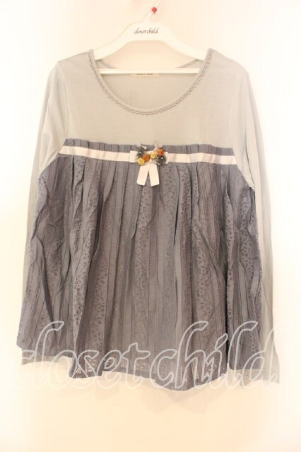 画像1: axes femme / ビスチェ風切り替えプルオーバー M ブルー O-25-12-30-125-AX-TO-OW-OS (1)