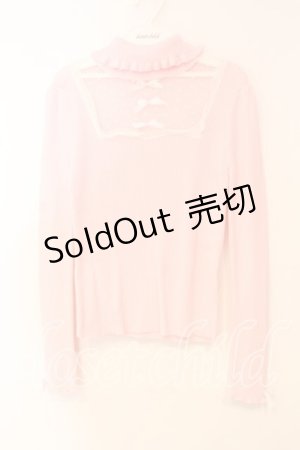 画像: Swankiss / ドットチュールデコルテテレコタートルネックトップス F ピンク O-25-12-30-011-CA-TO-YM-OS