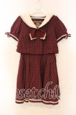 画像1: Secret Honey / セットアップ風セーラーワンピース 2 ワイン O-25-12-30-002-CA-OP-YM-OS (1)