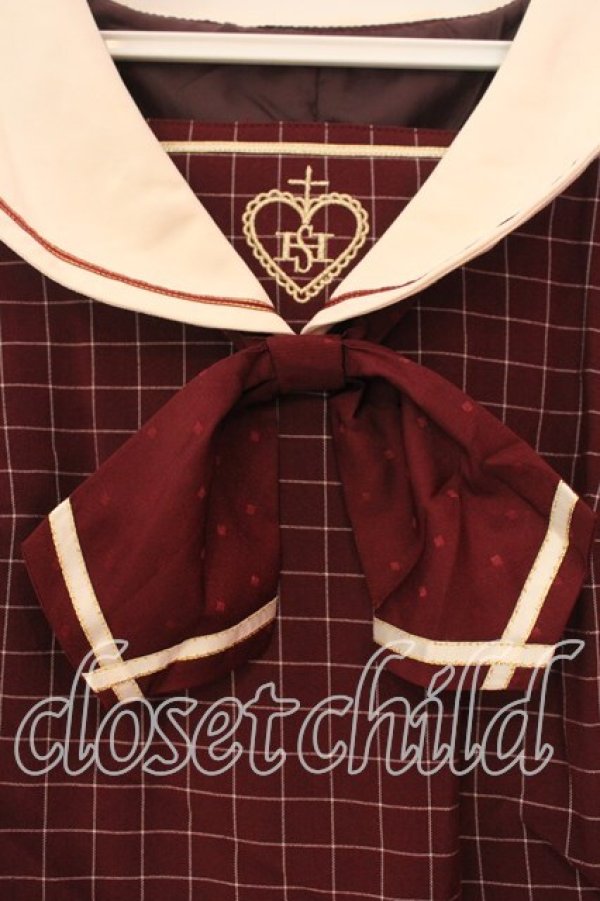 画像2: Secret Honey / セットアップ風セーラーワンピース 2 ワイン O-25-12-30-002-CA-OP-YM-OS (2)