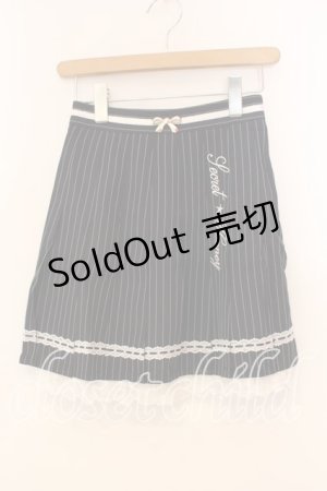 画像: Secret Honey / ロゴ刺繍ストライプスカート 2 ブラックｘシロ O-25-12-30-015-CA-SK-YM-OS