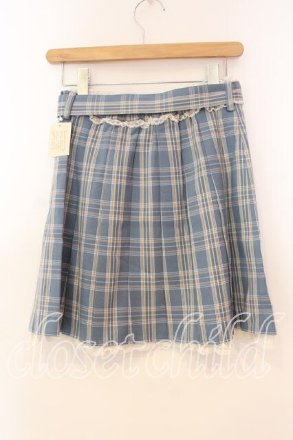 画像3: Secret Honey / ハートバックルベルト付きツイードスカート 2 ブルーグレイ O-25-12-30-016-CA-SK-YM-OS (3)