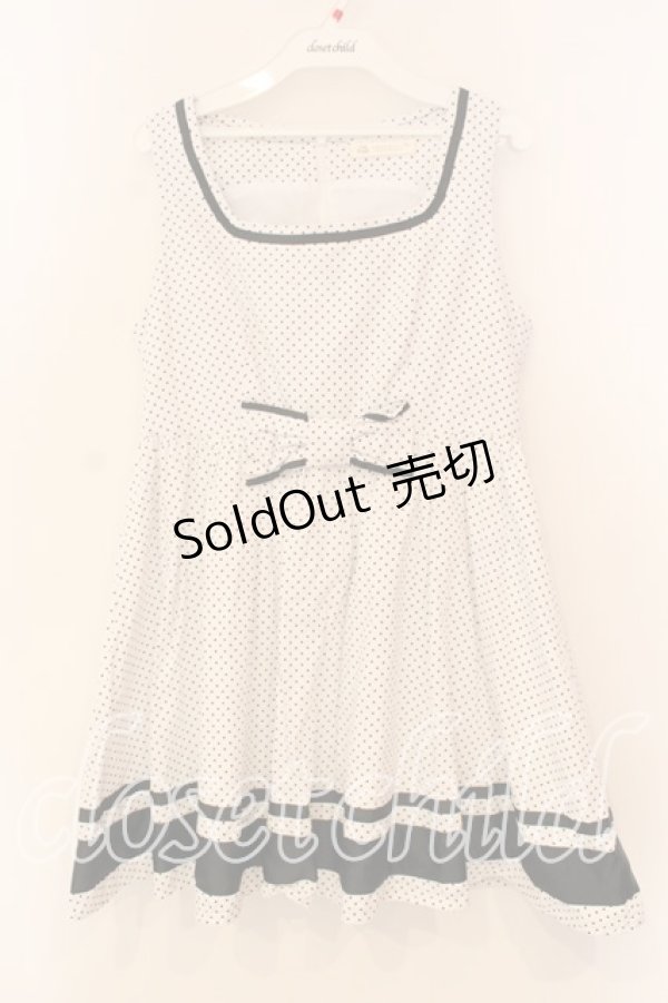 画像1: Ank Rouge / ドットジャンパースカート  シロ×クロ O-25-12-30-023-CA-OP-IG-ZT0104P (1)