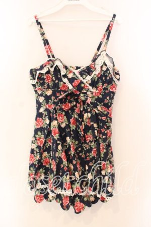 画像: LIZ LISA / 花柄キャミソールオールインワン  ネイビー O-25-12-30-027-LO-OP-IG-OS