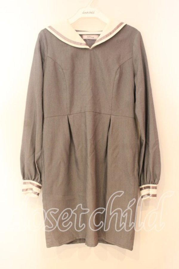 画像1: Ank Rouge / セーラーカラーワンピース  グレー O-25-12-30-029-CA-OP-IG-OS (1)