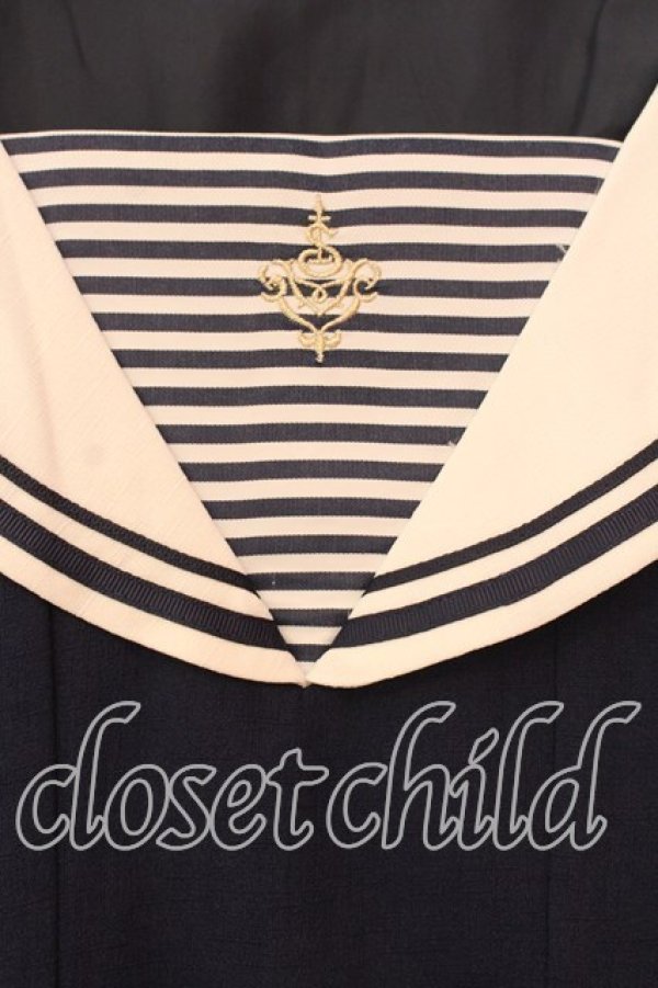 画像2: Secret Honey / ボーダーセーラー襟ワンピース 2 コン O-25-12-30-003-CA-OP-YM-OS (2)