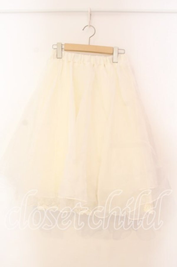 画像1: Favorite / ボリュームオーガンジースカート  シロ O-25-12-30-030-LO-SK-IG-OS (1)