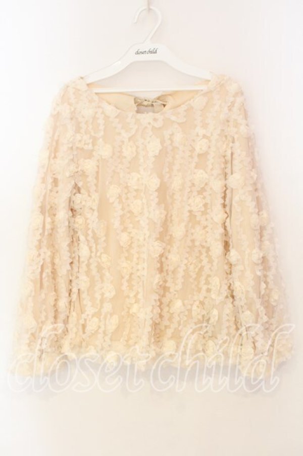 画像1: Favorite / ローズモチーフプルオーバー  アイボリー O-25-12-30-031-LO-TO-IG-OS (1)