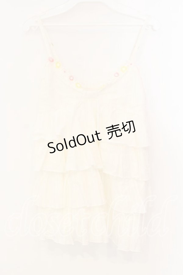 画像1: LIZ LISA / フラワーレースティアードキャミソール  シロ O-25-12-30-032-LO-TO-IG-OS (1)