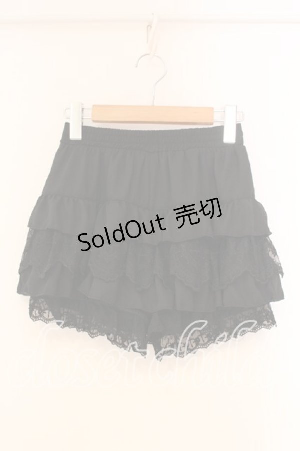 画像1: NIBBLE POISON / ゴシックフリルミニペチパン M クロ O-26-01-05-034-0-PA-OW-OS (1)