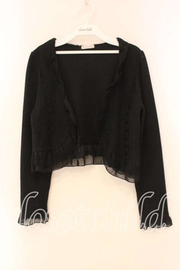 画像1: axes femme / フリルショートボレロ M クロ O-26-01-05-049-AX-TO-OW-ZT0107X (1)