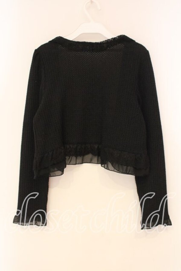 画像2: axes femme / フリルショートボレロ M クロ O-26-01-05-049-AX-TO-OW-ZT0107X (2)