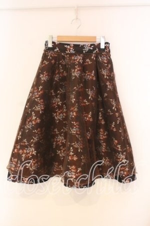 画像: axes femme NOSTALGIE / ジャガード×チュールスカート M ブラウン O-26-01-05-050-AX-SK-OW-ZT0107X