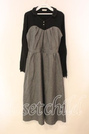 画像: axes femme / レイヤード風ワンピース M クロ O-26-01-05-051-AX-OP-OW-ZT0107X