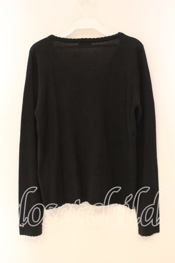 画像2: axes femme / 雪の結晶刺繍カーディガン M クロ O-26-01-05-054-AX-TO-OW-ZT0107X (2)