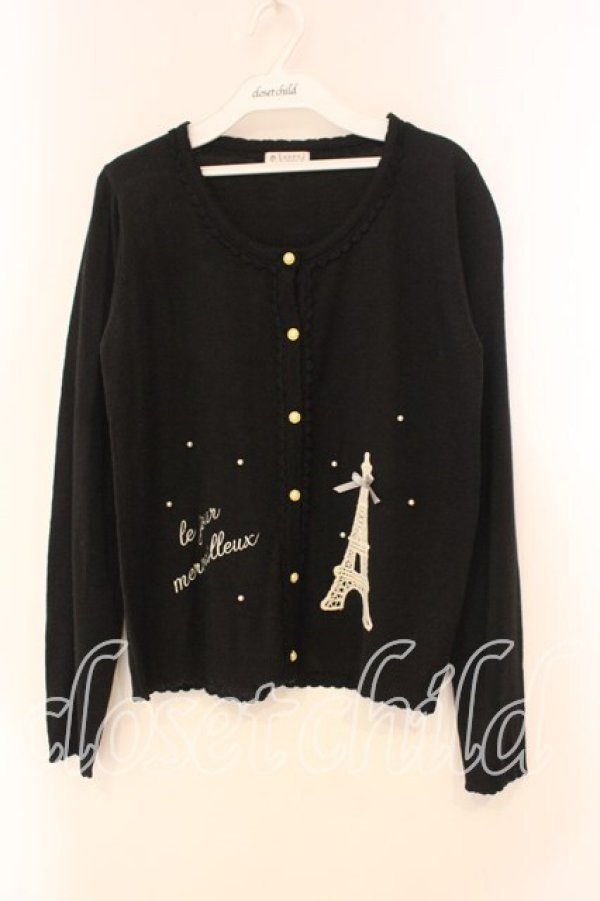 画像1: axes femme / エッフェル塔レースカーディガン M クロ O-26-01-05-059-AX-TO-OW-ZT0107X (1)