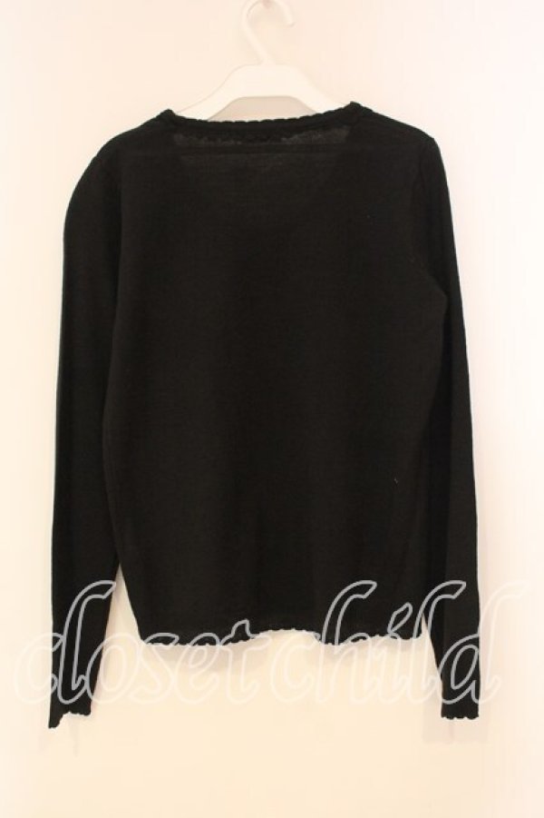 画像2: axes femme / エッフェル塔レースカーディガン M クロ O-26-01-05-059-AX-TO-OW-ZT0107X (2)